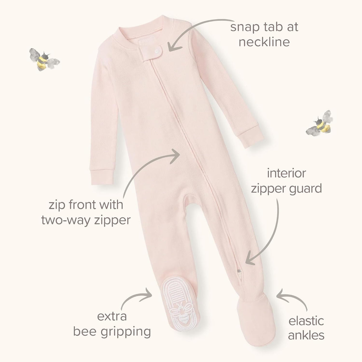 Burt's Bees Baby Boys Footless Pajamas, Sleep and Play Loose Fit, 100% Organic Cotton Soft One-piece PJs, Sizes NB to 6-9 Months