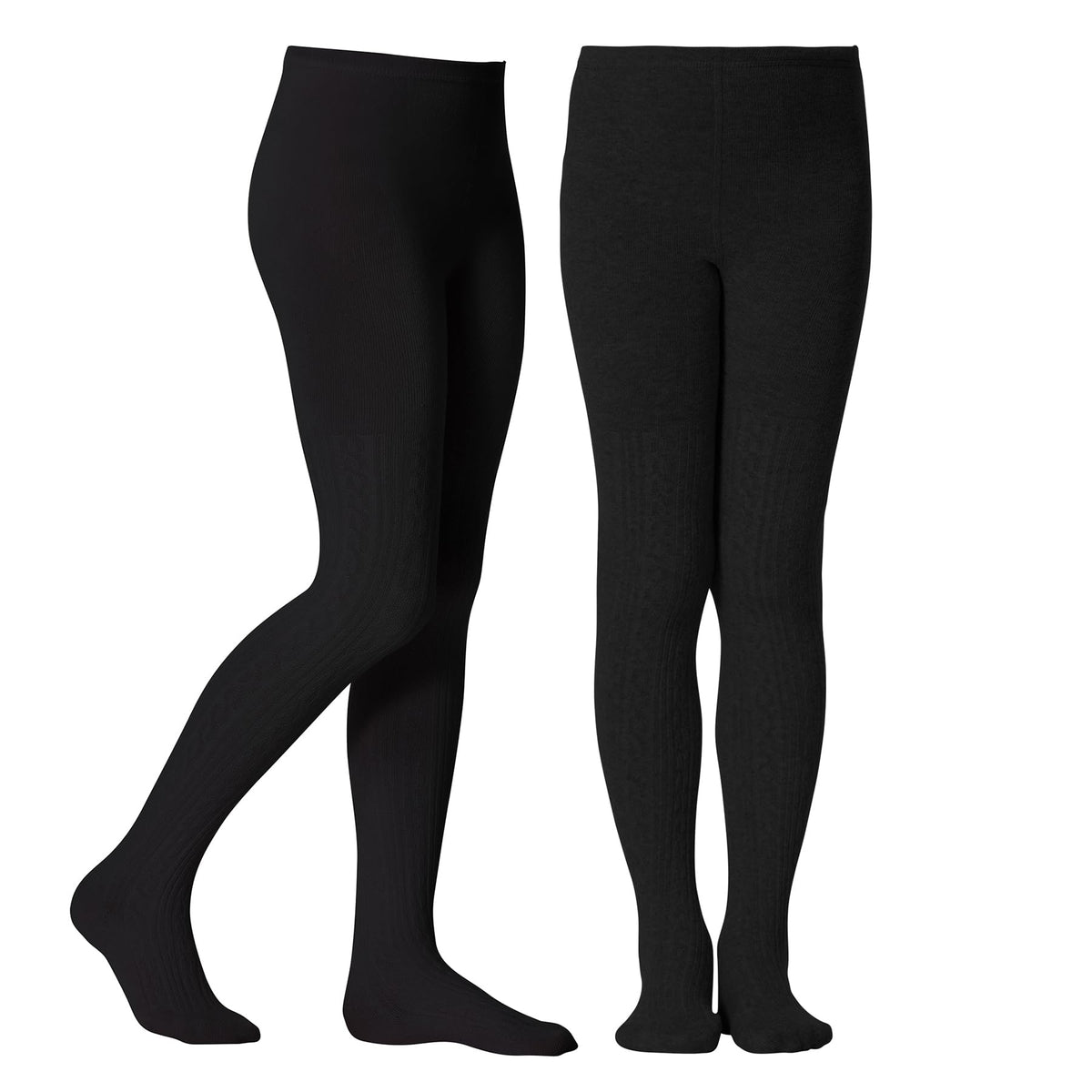 Zando 2 Pack Girls Tights Warm Kids Leggings Uniform Stockings Ages 6-12