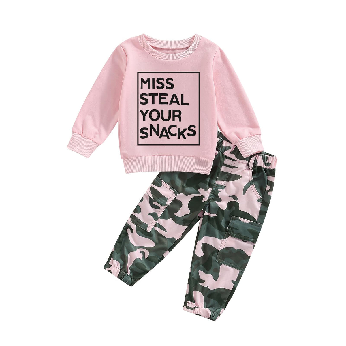 Toddler Girls Clothes 1T 2T 3T 4T 5T Fall Outfits Sweatshirt Camo Pants Set