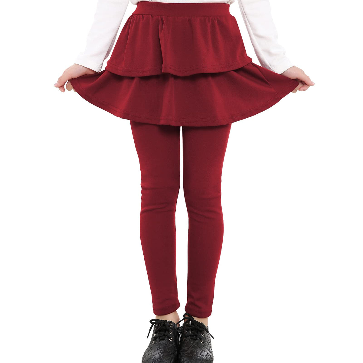 Auranso Girls Leggings School Unifrom Pants Kids Clothes with Tutu Skirts