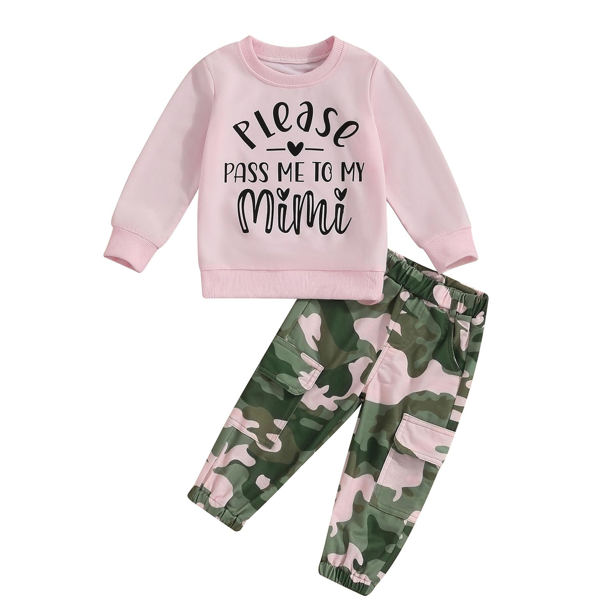Toddler Girls Clothes 1T 2T 3T 4T 5T Fall Outfits Sweatshirt Camo Pants Set
