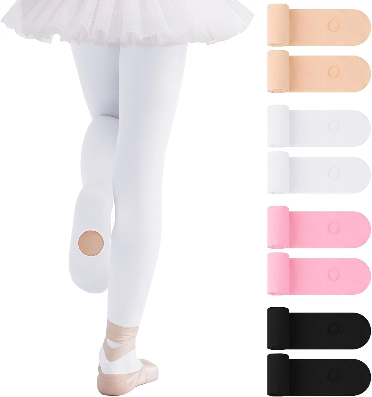 Cooraby 4 Pairs Ballet Tights for Girls Ultra Soft Dance Tights Toddler Dance Stockings for Ballet