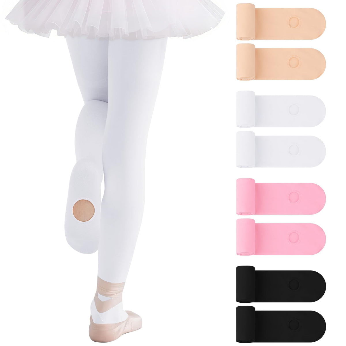 Cooraby 4 Pairs Ballet Tights for Girls Ultra Soft Dance Tights Toddler Dance Stockings for Ballet