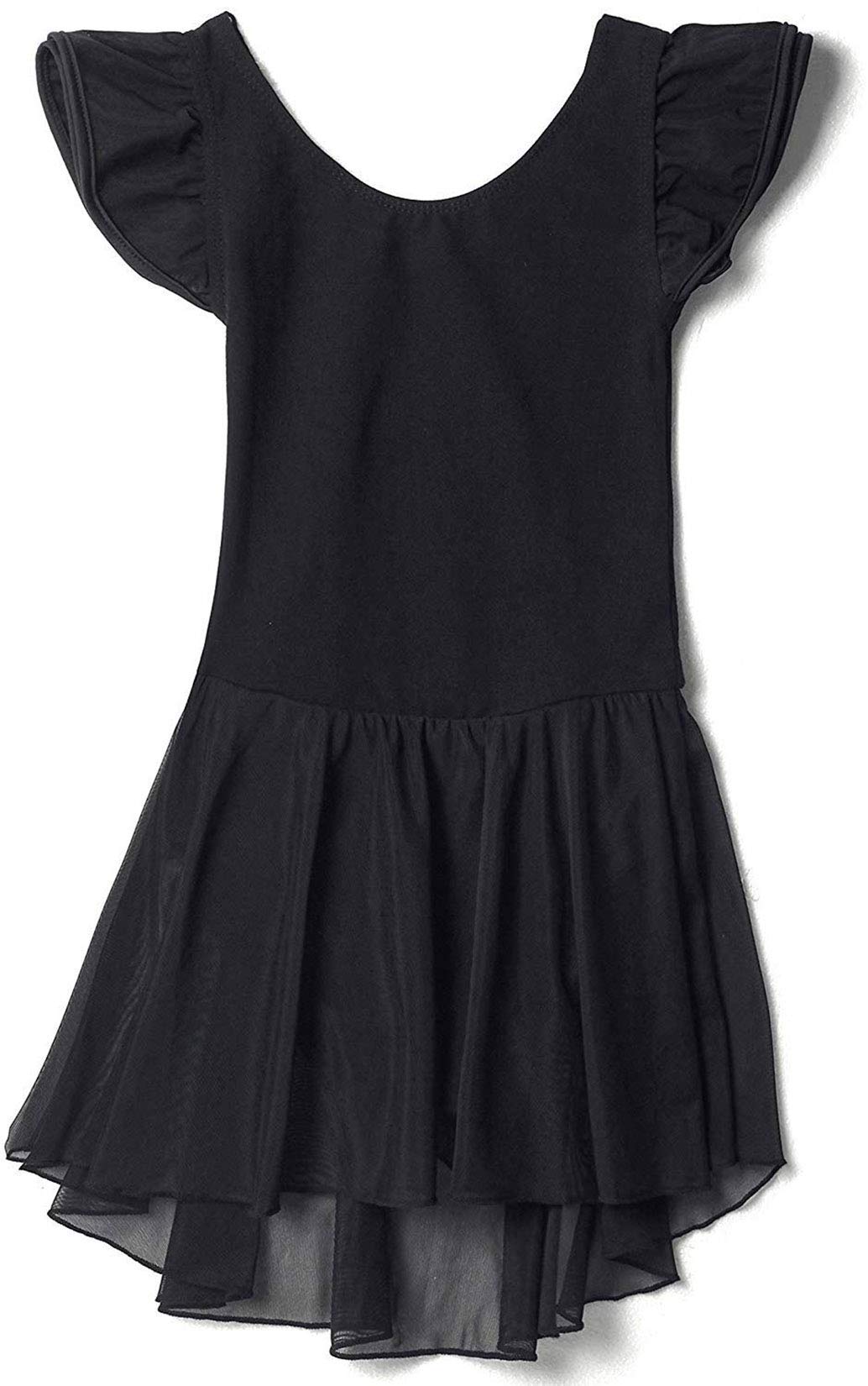 MdnMd Ballet Leotards for Girls Toddler Dance Ballet Leotard with Skirt Ballerina Dresses Tutu Outfits Flutter Sleeve