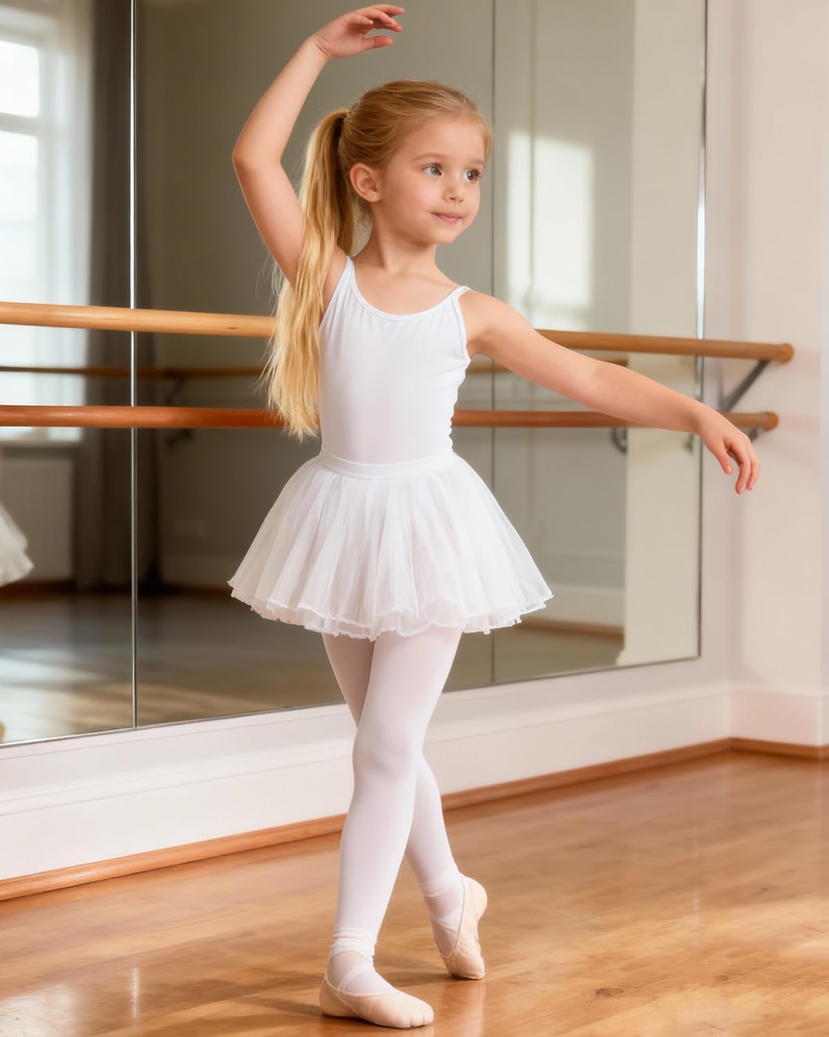 Century Star 5-Pack Girls Ballet Dance Tights Footed Toddler Kid 1T-12Y