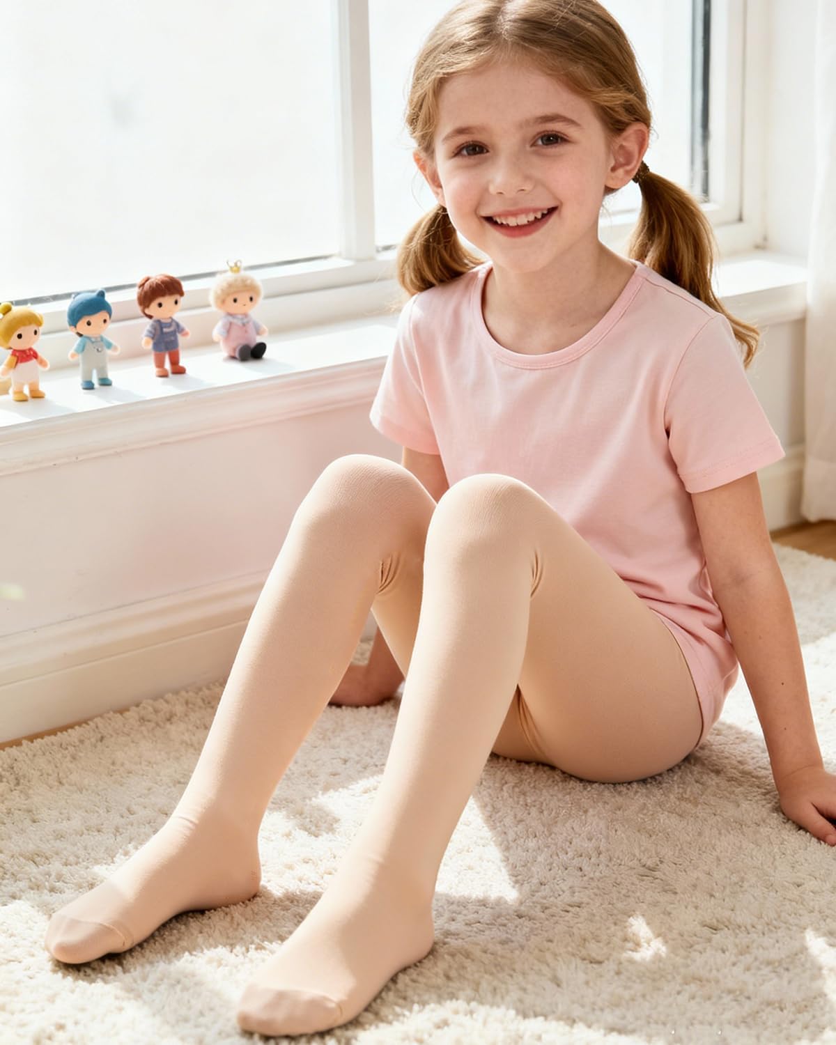 Century Star 5-Pack Girls Ballet Dance Tights Footed Toddler Kid 1T-12Y