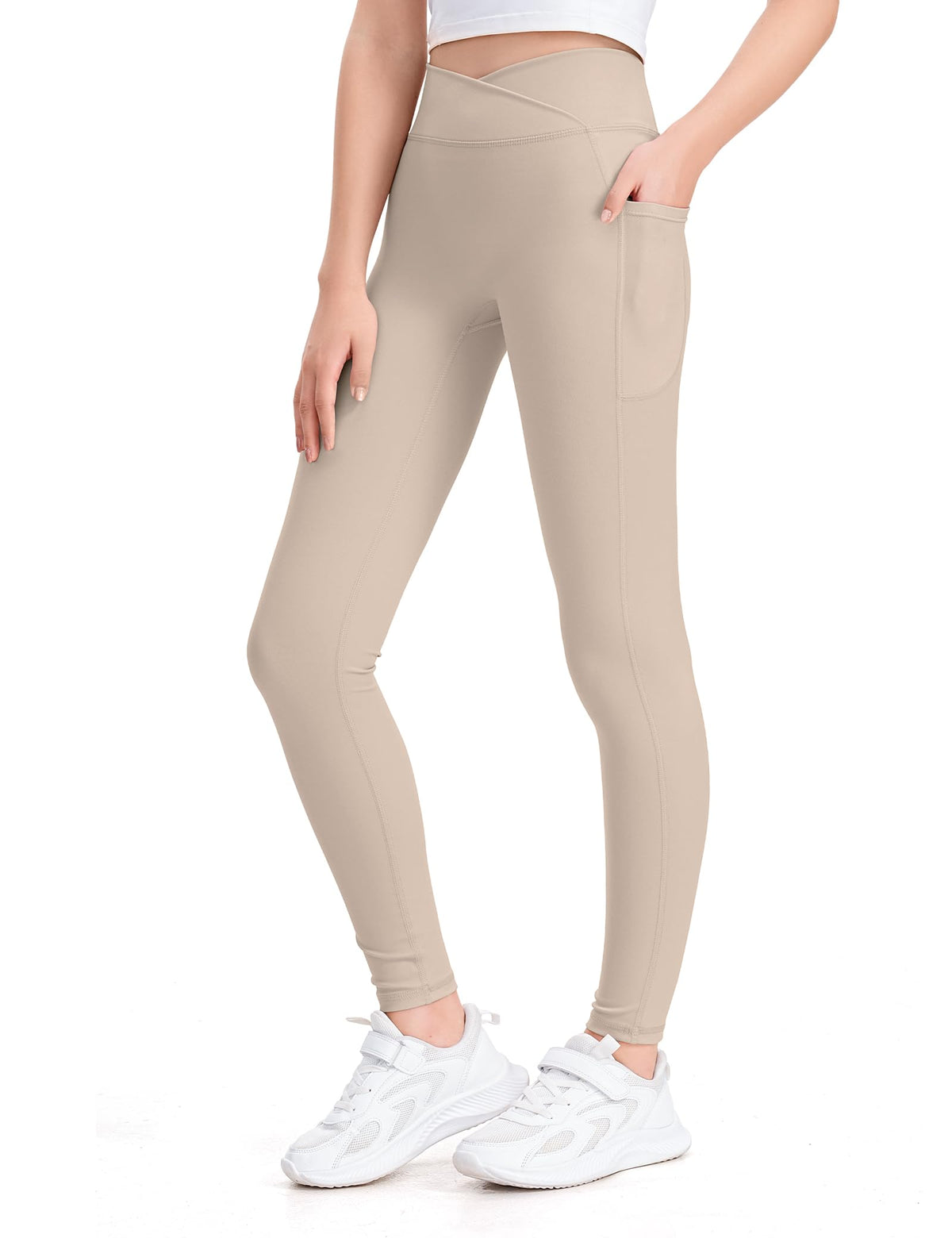 KEREDA Girls Athletic Leggings High Waist for Kids Teen Girls Yoga Pants
