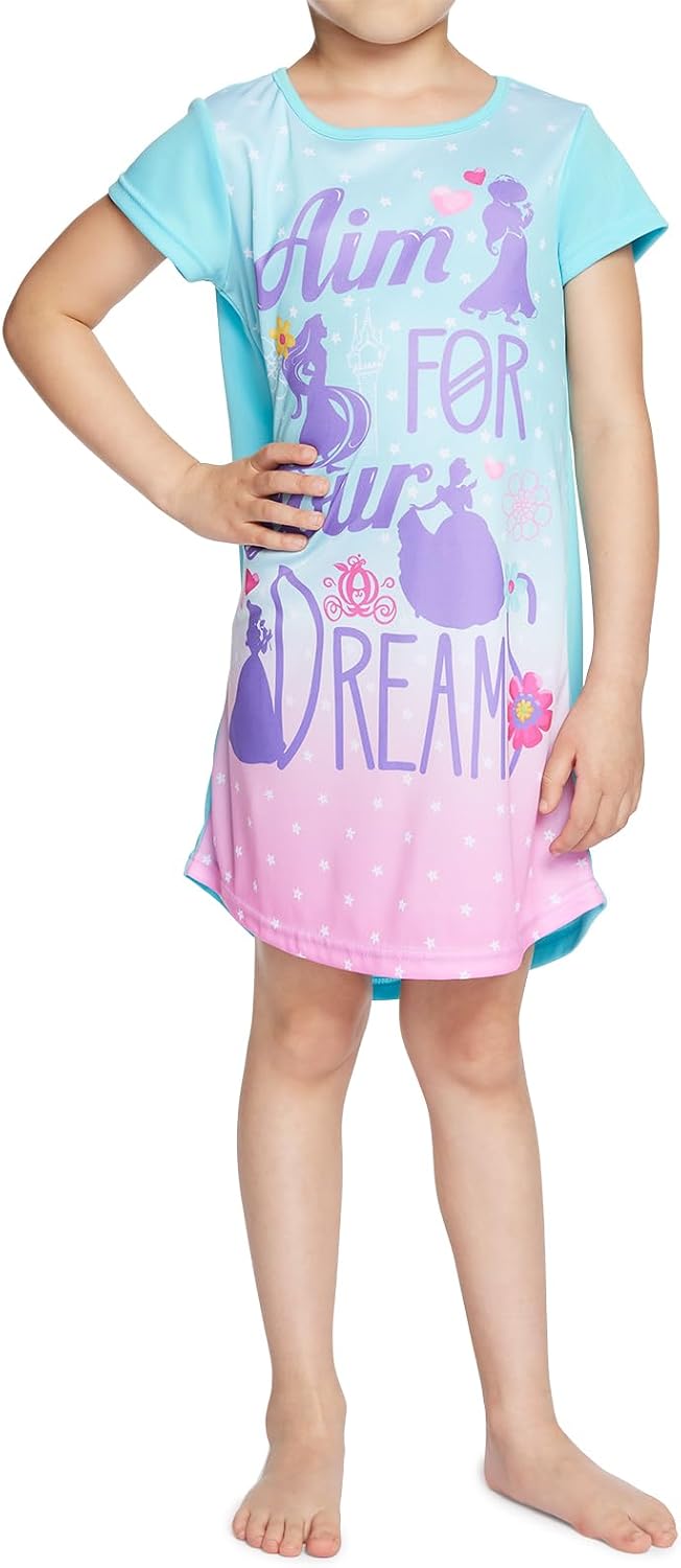 Disney Girls' 3-pack Nightgowns, Comfortable Sleepwear Gowns