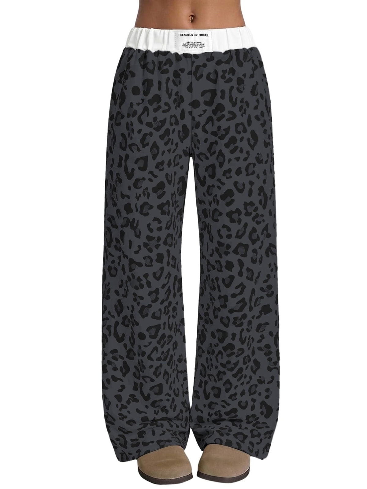 RoseSeek Girl's Wide Leg Baggy Sweatpants Patched Track Pant Joggers Trendy