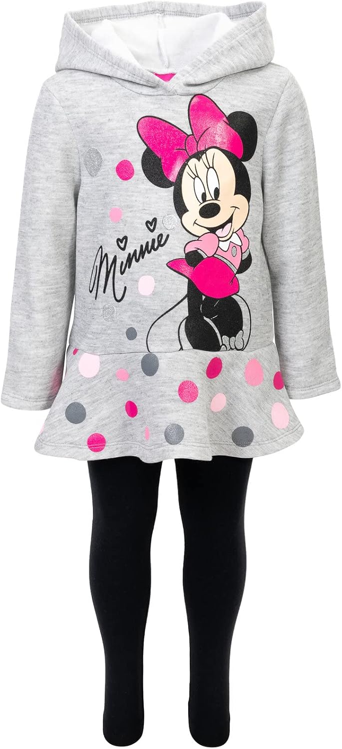 Disney Minnie Mouse Girls' 2-Piece Fleece Hoodie and Leggings Set