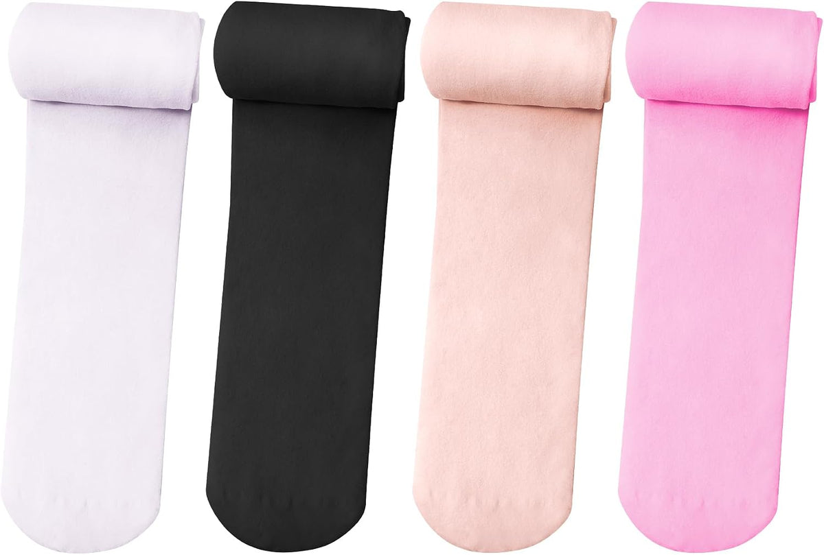 Zando 4 Pairs Ballet Tights for Girls Opaque Soft Velvet Girls Tights 1-14Y
