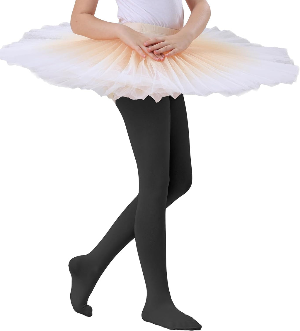 Citystl Ballet Tights for Girls - 3 Pairs, Multiple Colors, Cotton School Dress Tights