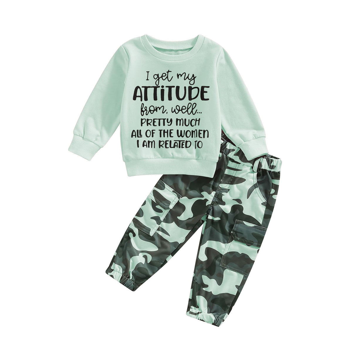 Toddler Girls Clothes 1T 2T 3T 4T 5T Fall Outfits Sweatshirt Camo Pants Set
