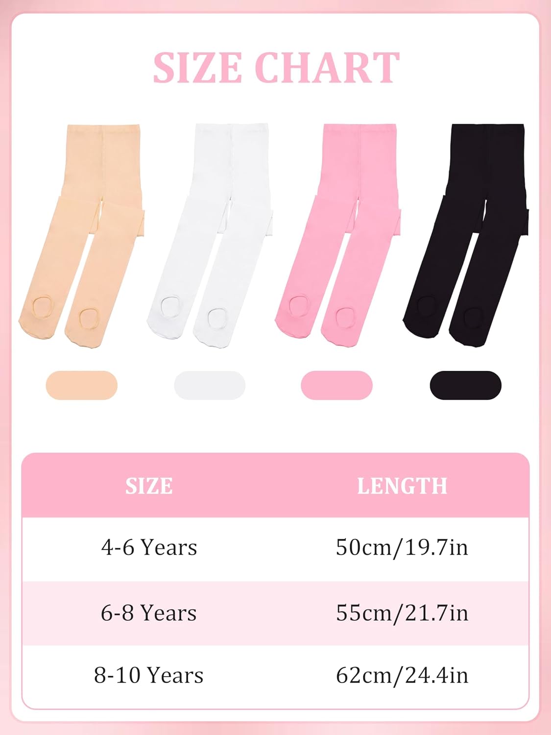 Cooraby 4 Pairs Ballet Tights for Girls Ultra Soft Dance Tights Toddler Dance Stockings for Ballet