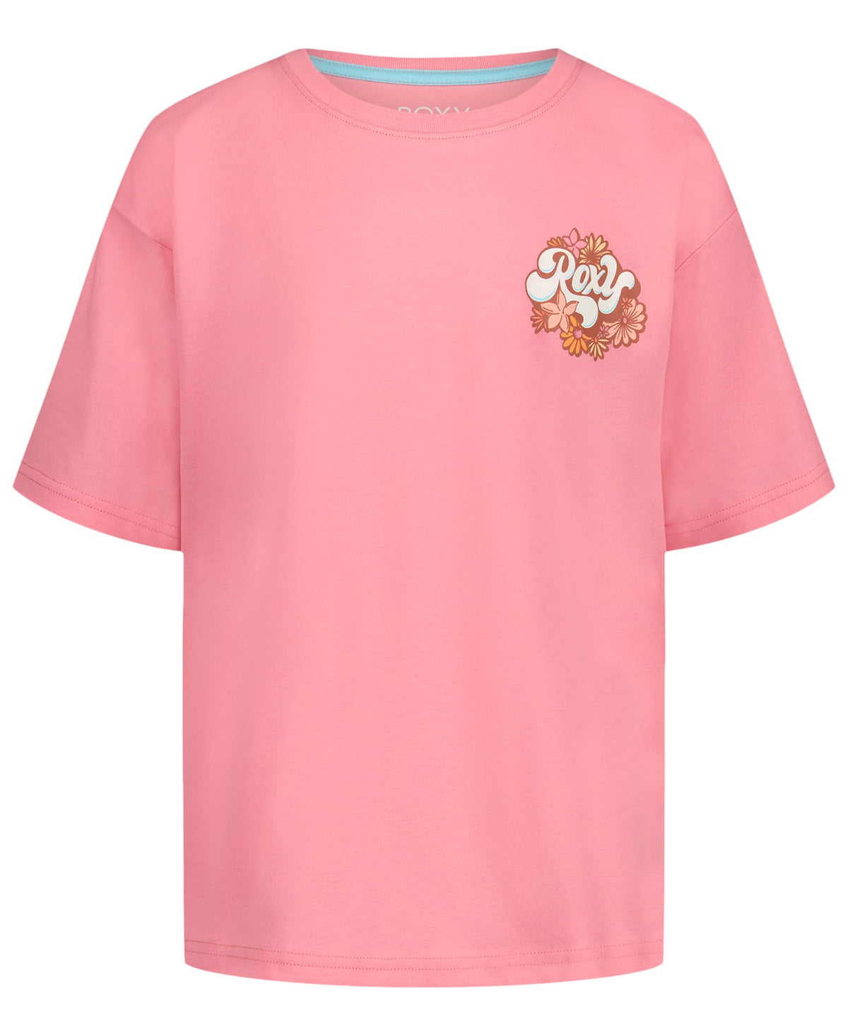 Roxy Girls' Short Sleeve Oversized Fit Logo Tee, Crew Neck Graphic T-Shirt, Soft & Comfortable