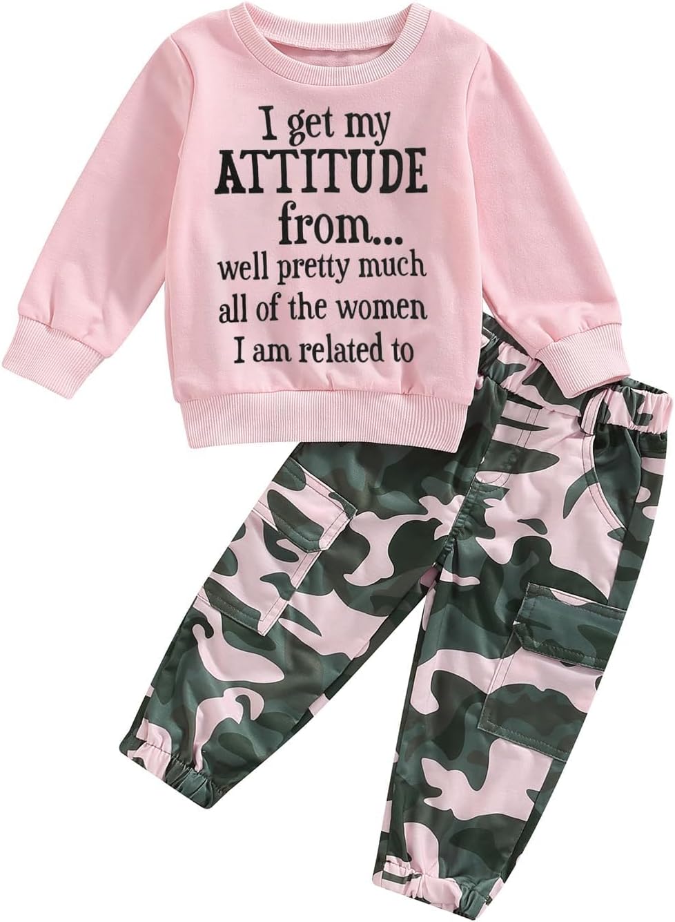 Toddler Girls Clothes 1T 2T 3T 4T 5T Fall Outfits Sweatshirt Camo Pants Set