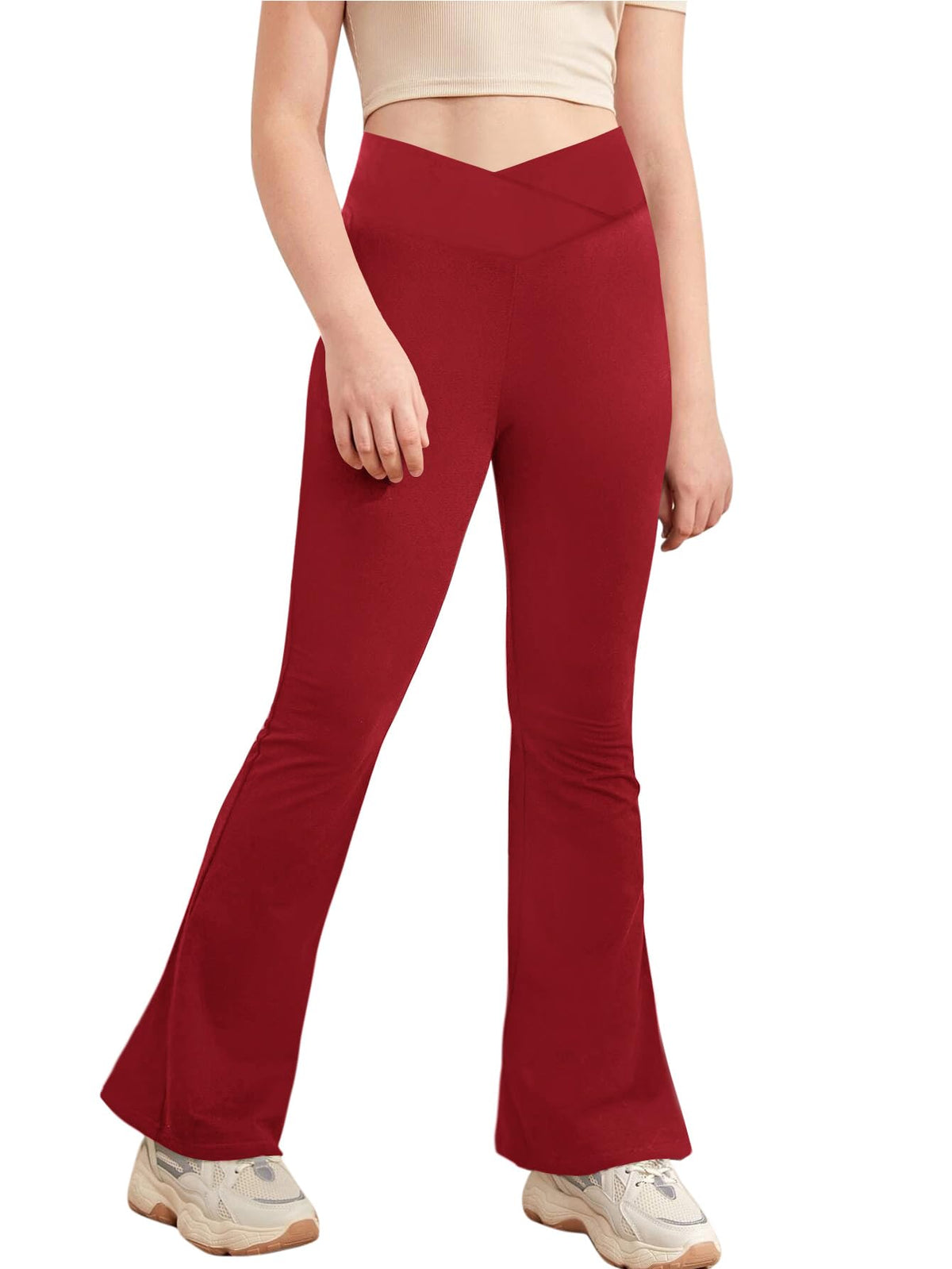 Esobo Girls Flare Leggings Kids High Waist Yoga Dance Pants Bell Bottoms