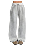 RoseSeek Girl's Wide Leg Baggy Sweatpants Patched Track Pant Joggers Trendy
