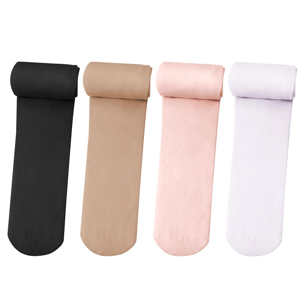 Zando 4 Pairs Ballet Tights for Girls Opaque Soft Velvet Girls Tights 1-14Y