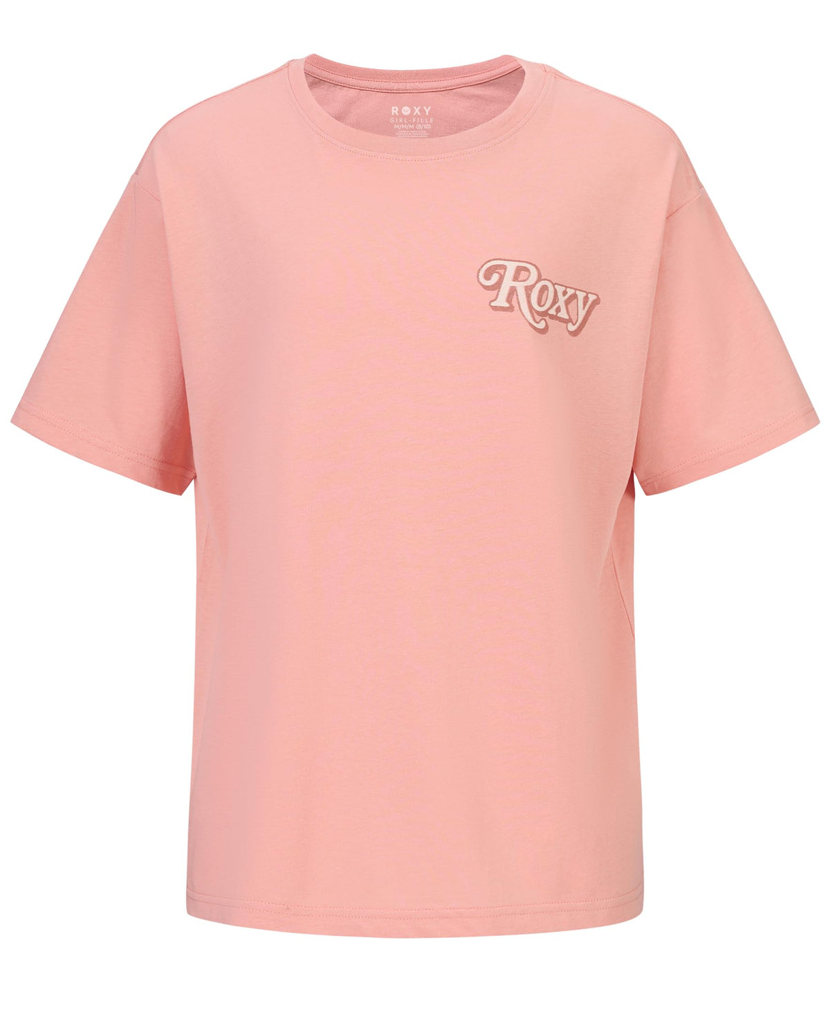 Roxy Girls' Short Sleeve Oversized Fit Logo Tee, Crew Neck Graphic T-Shirt, Soft & Comfortable