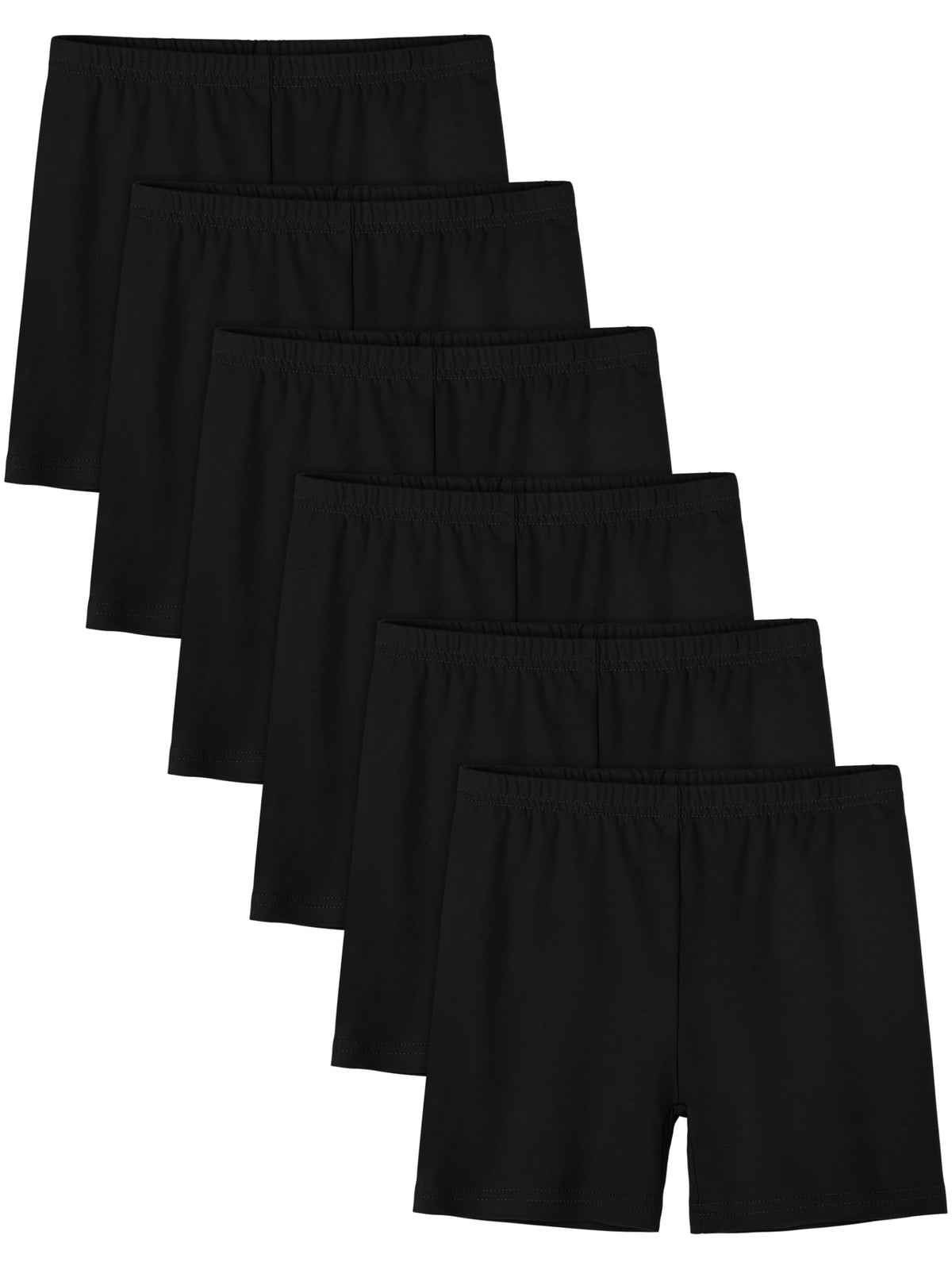 6 Pack Girls Bike Shorts Toddler Cartwheel Under Dress Shorts Dance Clothes