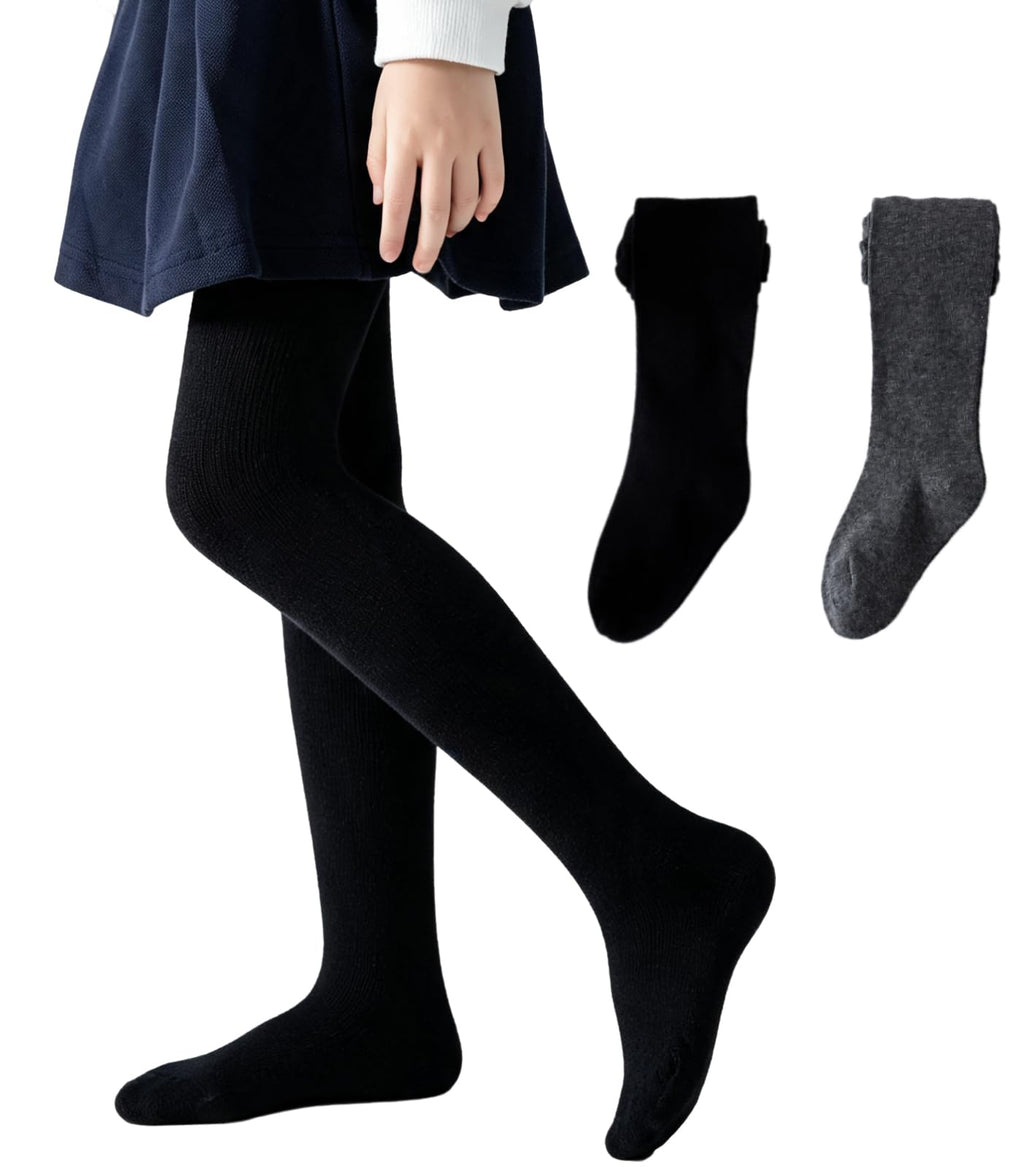 Girls Tights Cotton Seamless Toe School Uniform Stockings Ages 2-10