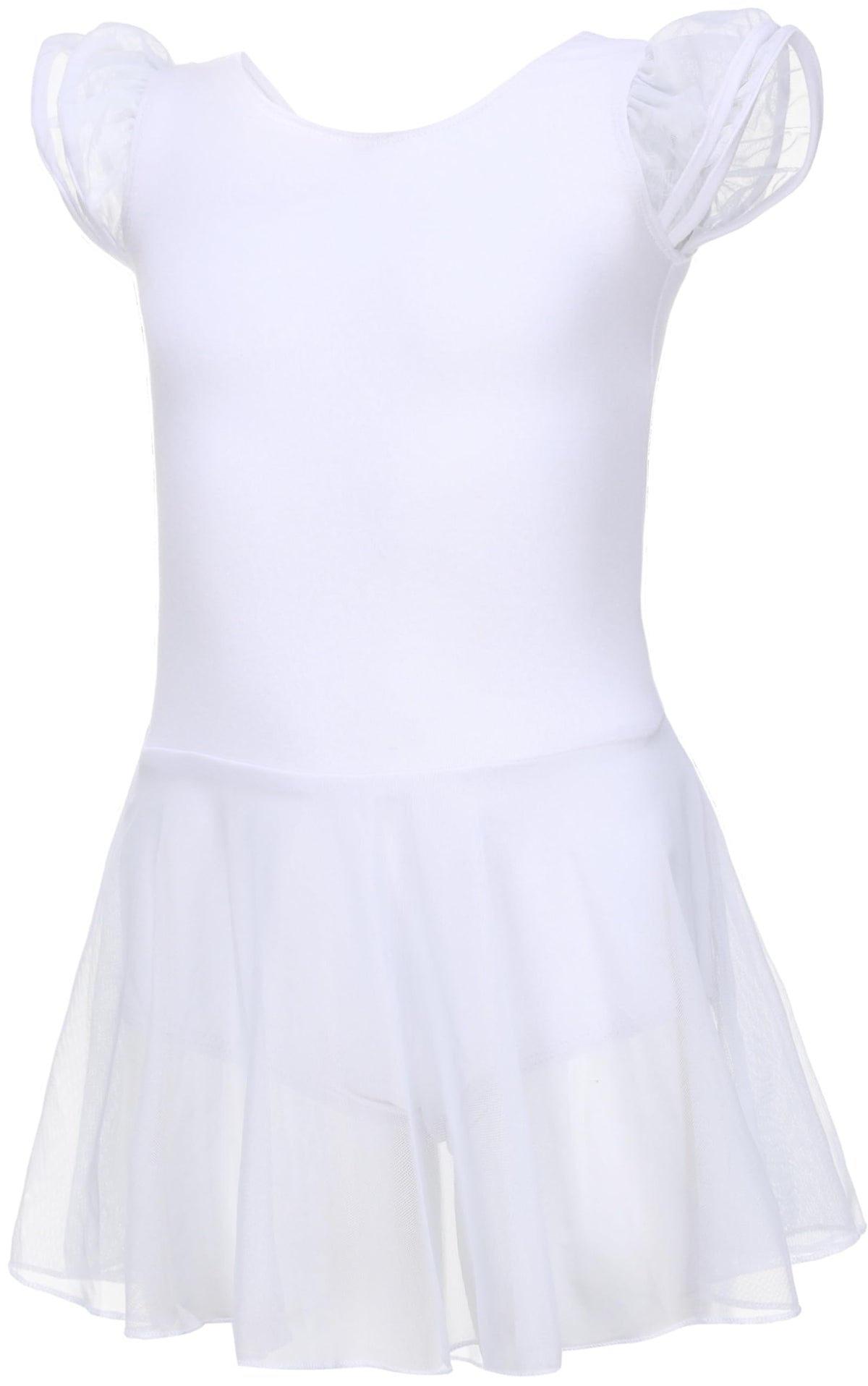 MdnMd Ballet Leotards for Girls Toddler Dance Ballet Leotard with Skirt Ballerina Dresses Tutu Outfits Flutter Sleeve