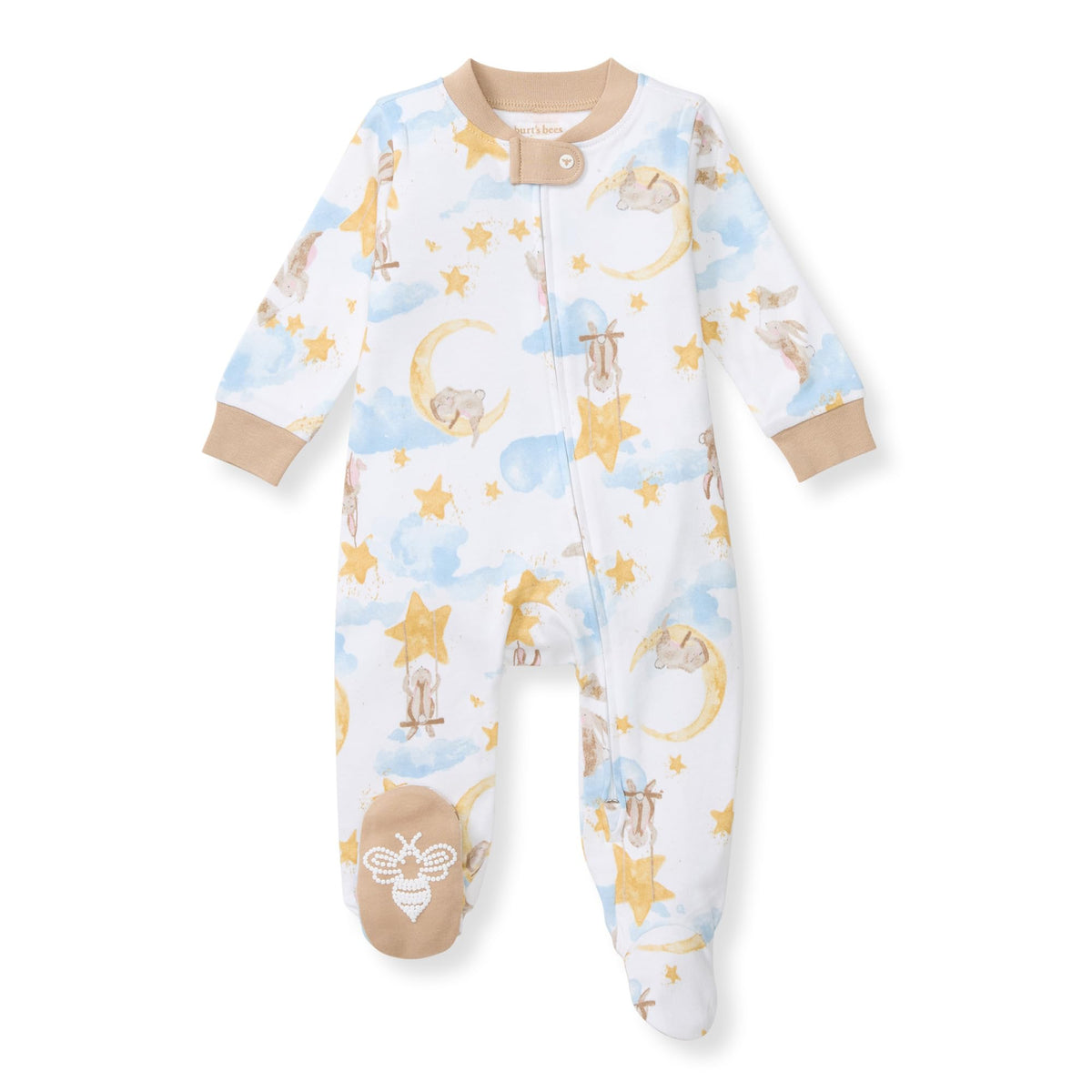 Burt's Bees Baby Boys Footless Pajamas, Sleep and Play Loose Fit, 100% Organic Cotton Soft One-piece PJs, Sizes NB to 6-9 Months