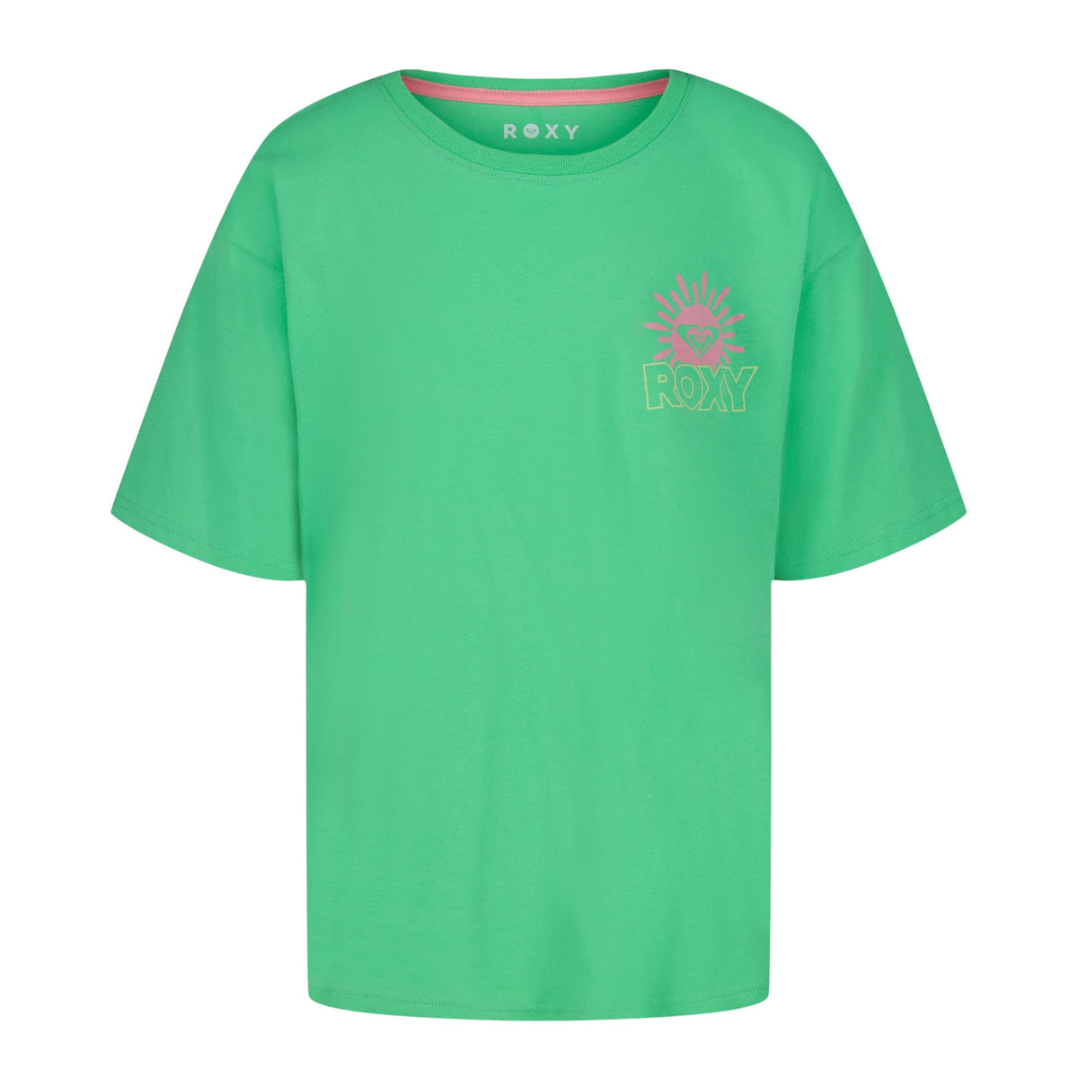 Roxy Girls' Short Sleeve Oversized Fit Logo Tee, Crew Neck Graphic T-Shirt, Soft & Comfortable