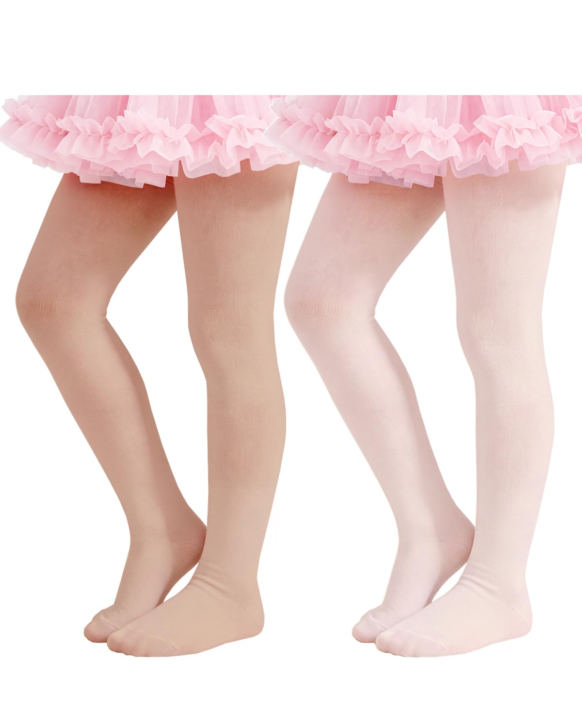 Century Star 2 Pack Girls Ballet Tights Footed for Toddler Kids Dance