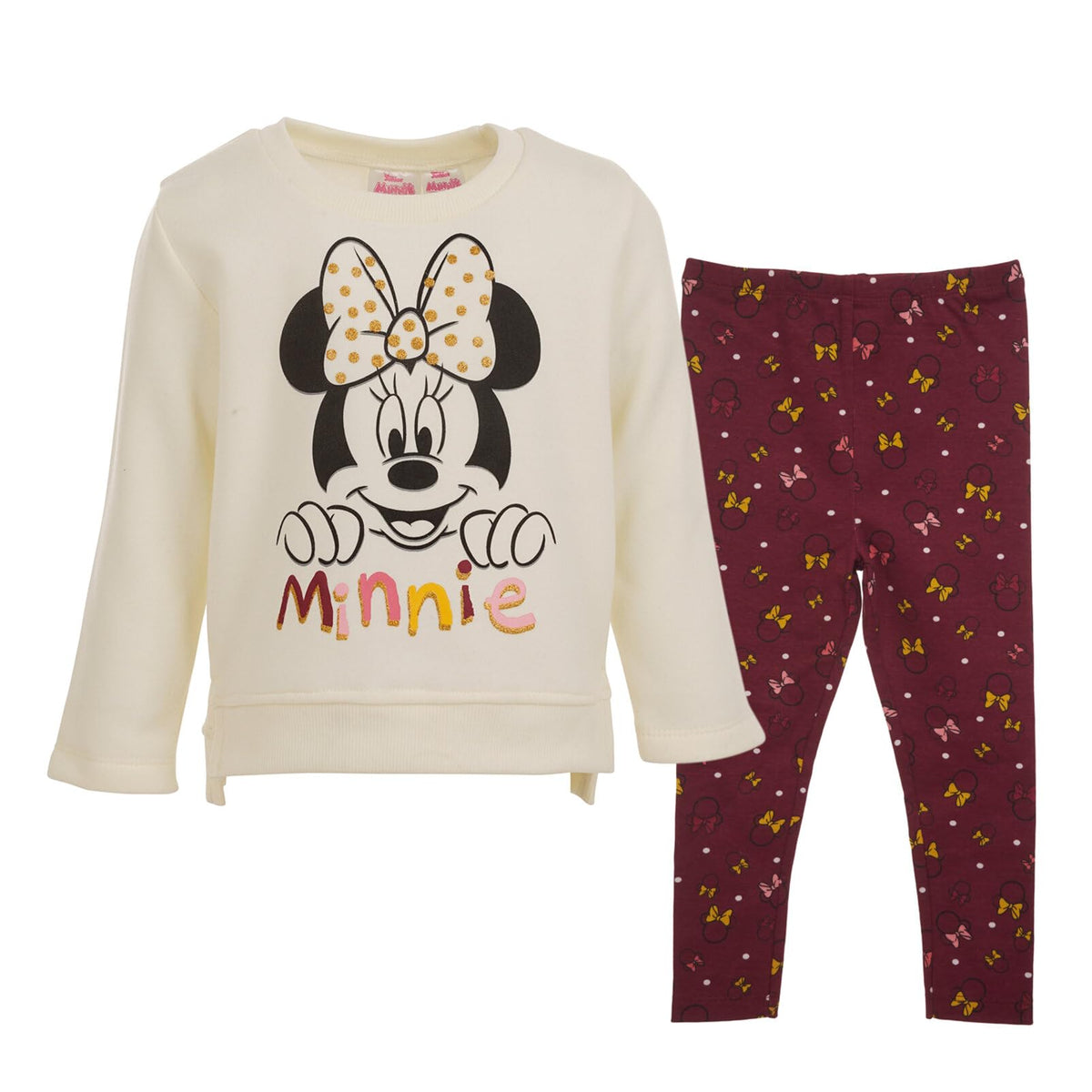 Disney Minnie Mouse Baby Girls Fleece Sweatshirt and Leggings Outfit Set Infant to Big Kid