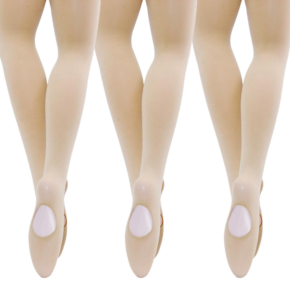 MANZI Womens Girls Solid Color Comfortable Convertible Ballet Tights 1-3 Pairs Pack