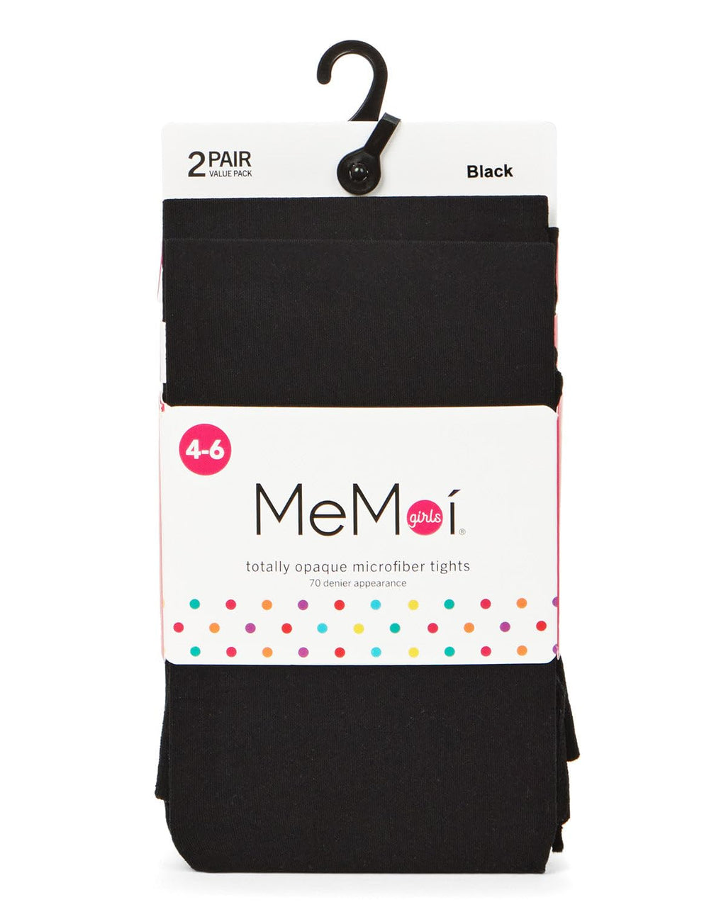 MeMoi Girls' 2 Pair Pack Totally Opaque Microfiber Tights