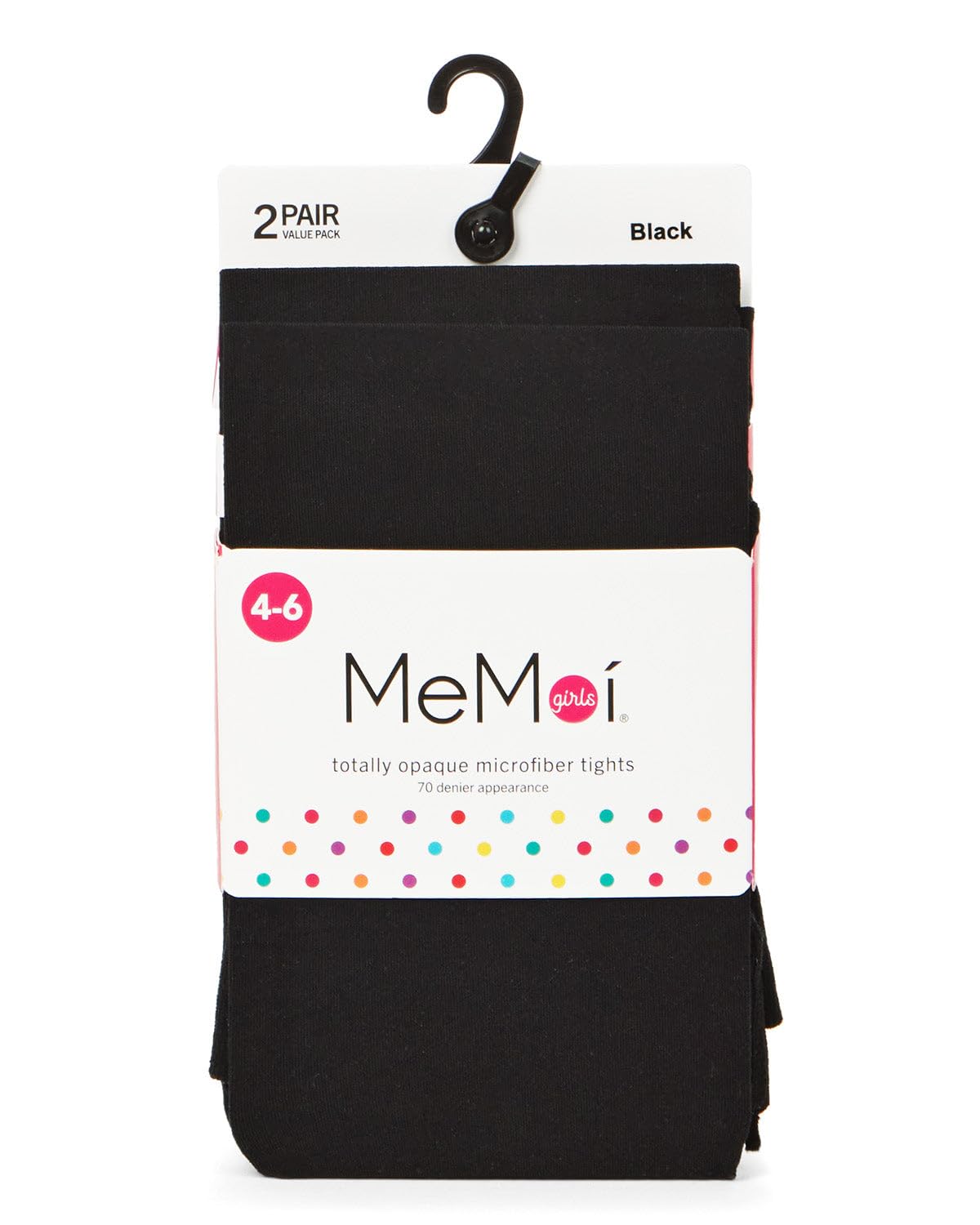 MeMoi Girls' 2 Pair Pack Totally Opaque Microfiber Tights