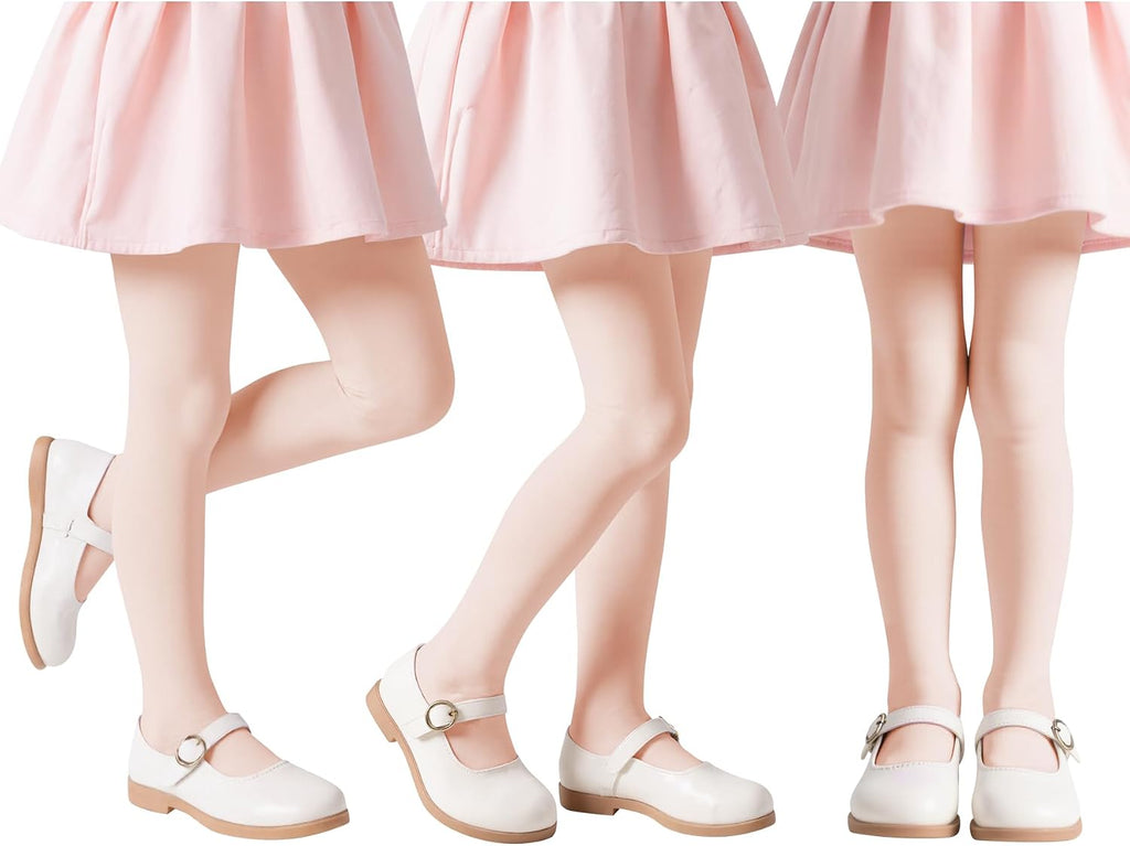 Zando 3 Pairs Ballet Tights for Girls Soft Velvet Footed Dance Tights 6-12Y