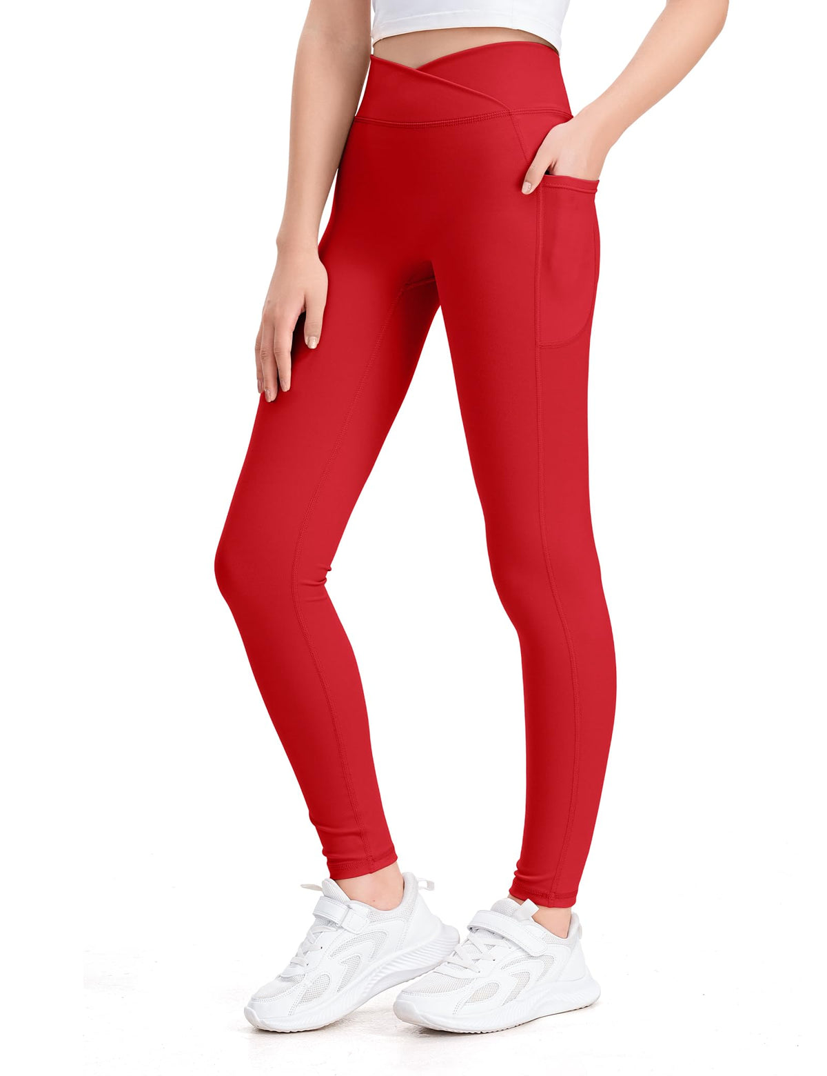 KEREDA Girls Athletic Leggings High Waist for Kids Teen Girls Yoga Pants