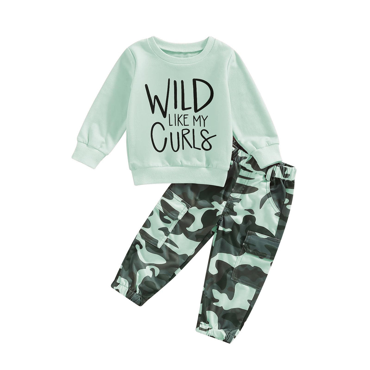Toddler Girls Clothes 1T 2T 3T 4T 5T Fall Outfits Sweatshirt Camo Pants Set