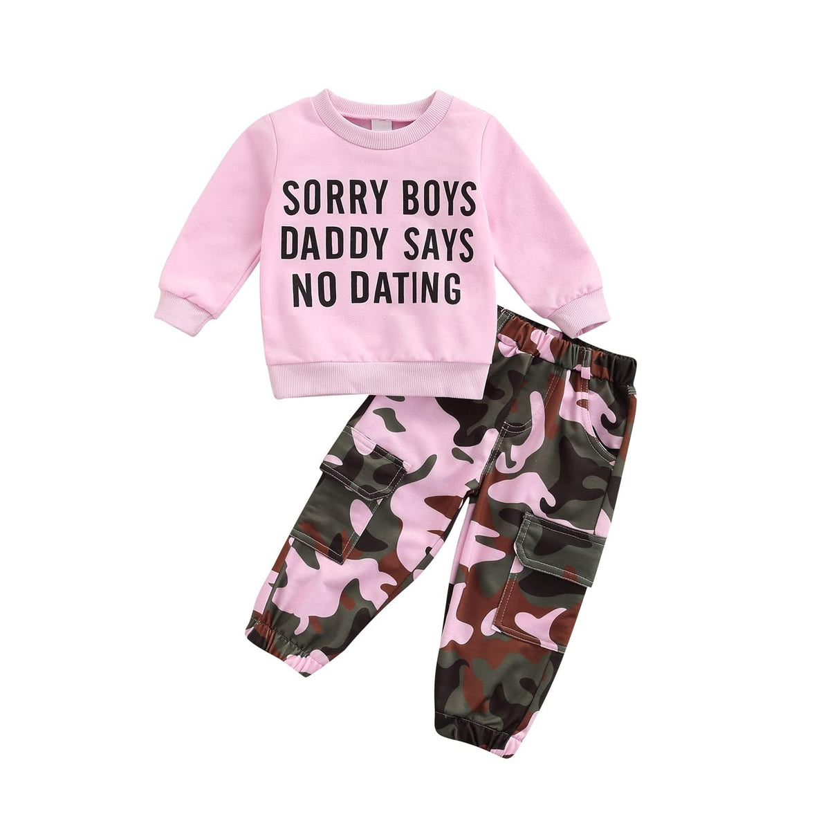 Toddler Girls Clothes 1T 2T 3T 4T 5T Fall Outfits Sweatshirt Camo Pants Set