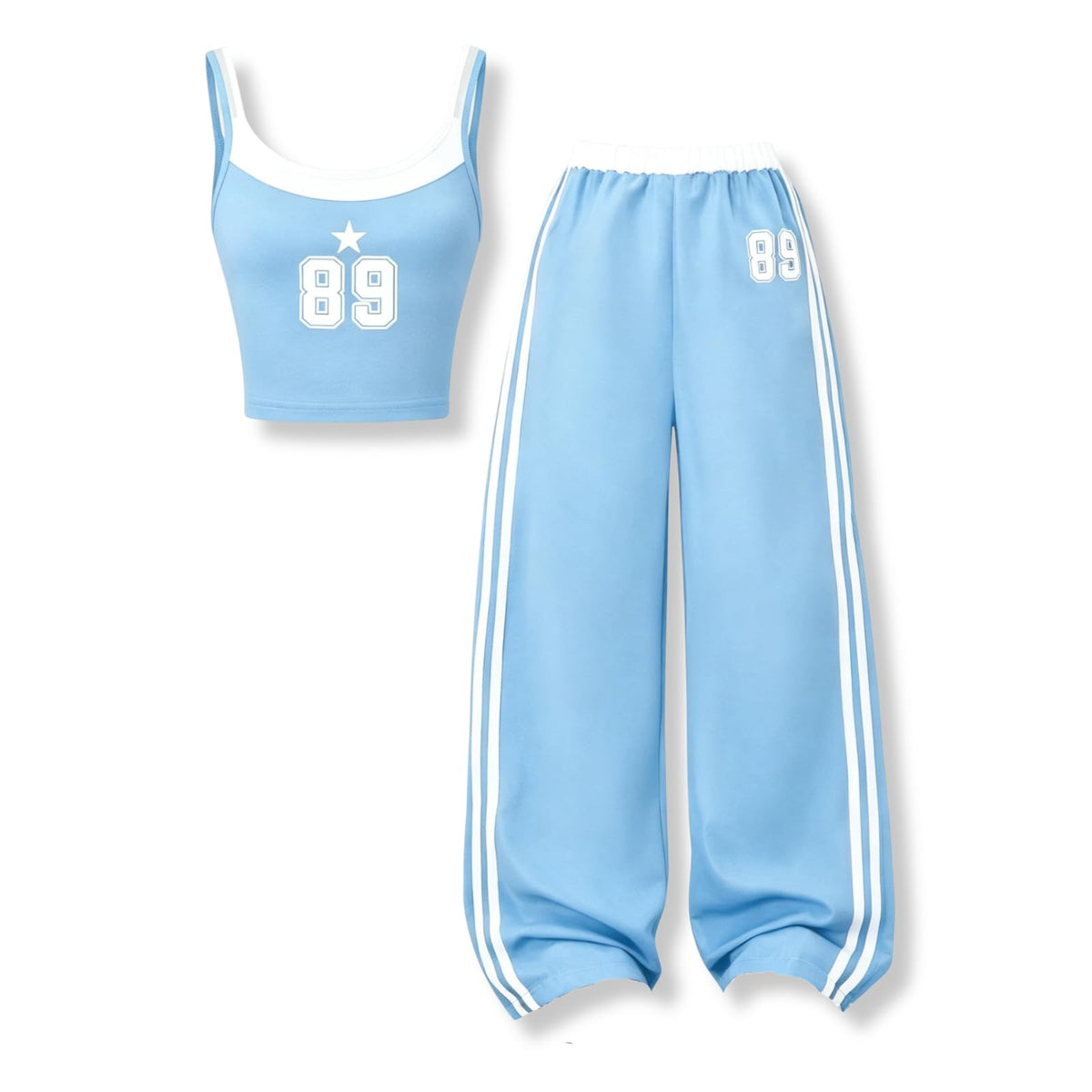 Girls Clothes 2 Piece Camisole Tank Tops & Wide Leg Pants Summer Active Outfits for Teen Girls Size 7-14Y