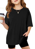 Arshiner Girls T Shirts Oversized Kids Summer Tops Casual Soft Basic Tees