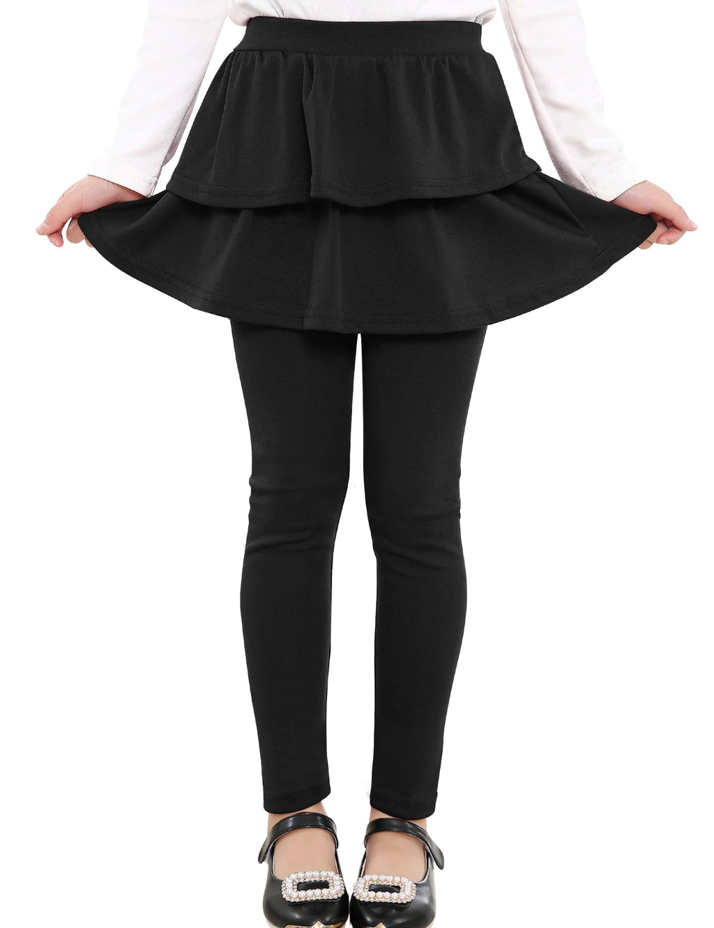 Auranso Girls Leggings School Unifrom Pants Kids Clothes with Tutu Skirts