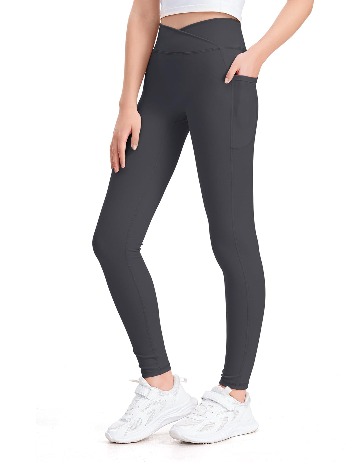 KEREDA Girls Athletic Leggings High Waist for Kids Teen Girls Yoga Pants