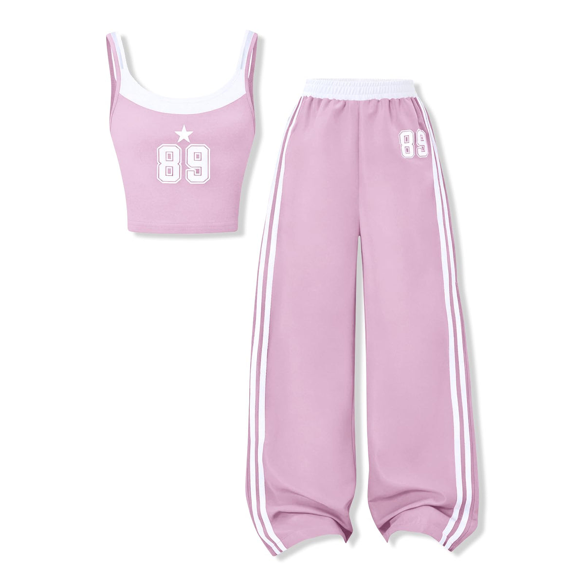 Girls Clothes 2 Piece Camisole Tank Tops & Wide Leg Pants Summer Active Outfits for Teen Girls Size 7-14Y