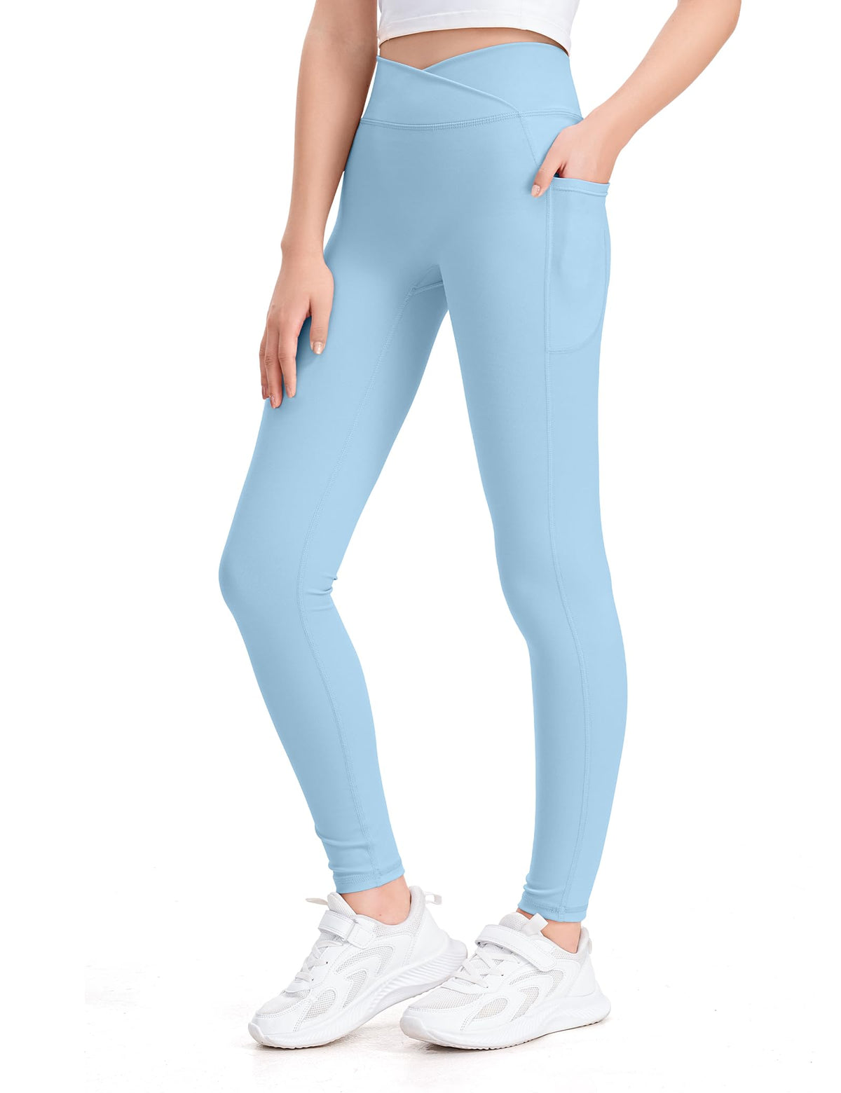 KEREDA Girls Athletic Leggings High Waist for Kids Teen Girls Yoga Pants
