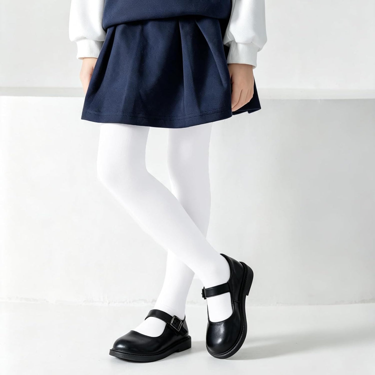 Girls Tights Cotton Seamless Toe School Uniform Stockings Ages 2-10