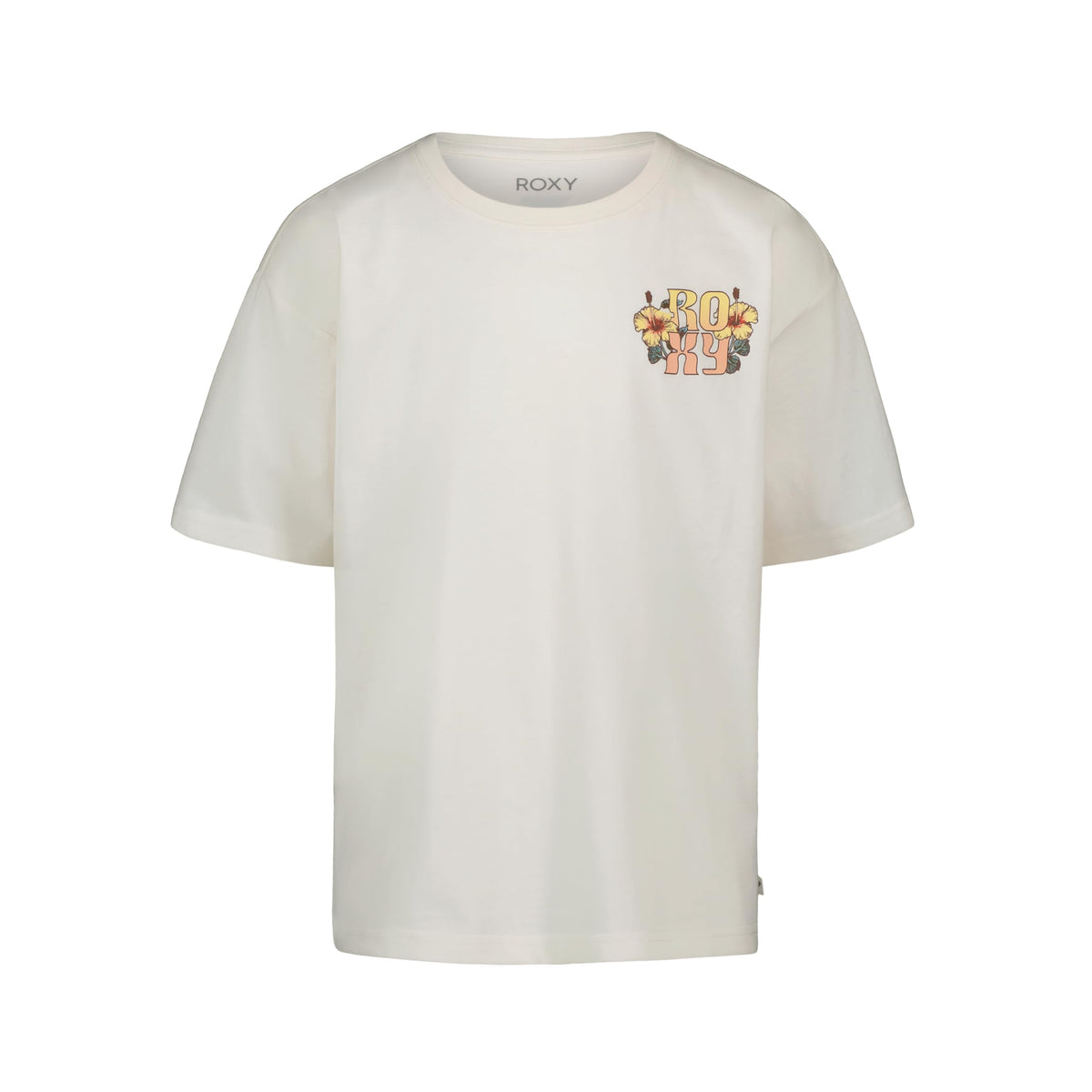 Roxy Girls' Short Sleeve Oversized Fit Logo Tee, Crew Neck Graphic T-Shirt, Soft & Comfortable