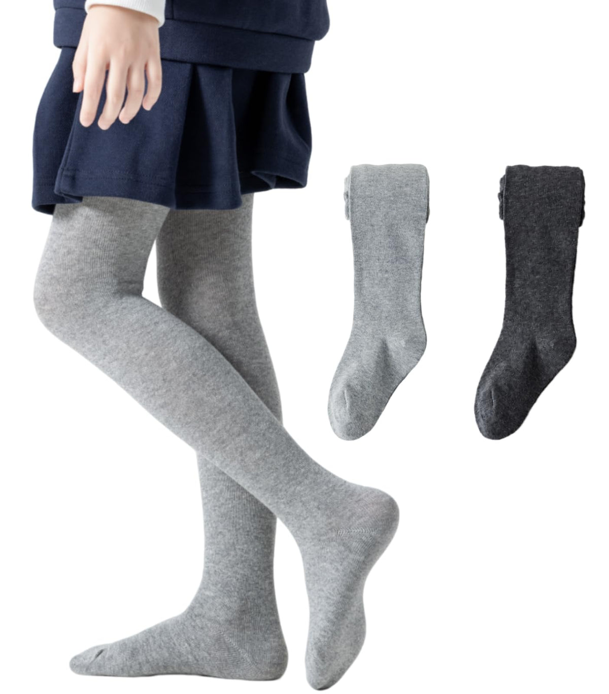 Girls Tights Cotton Seamless Toe School Uniform Stockings Ages 2-10
