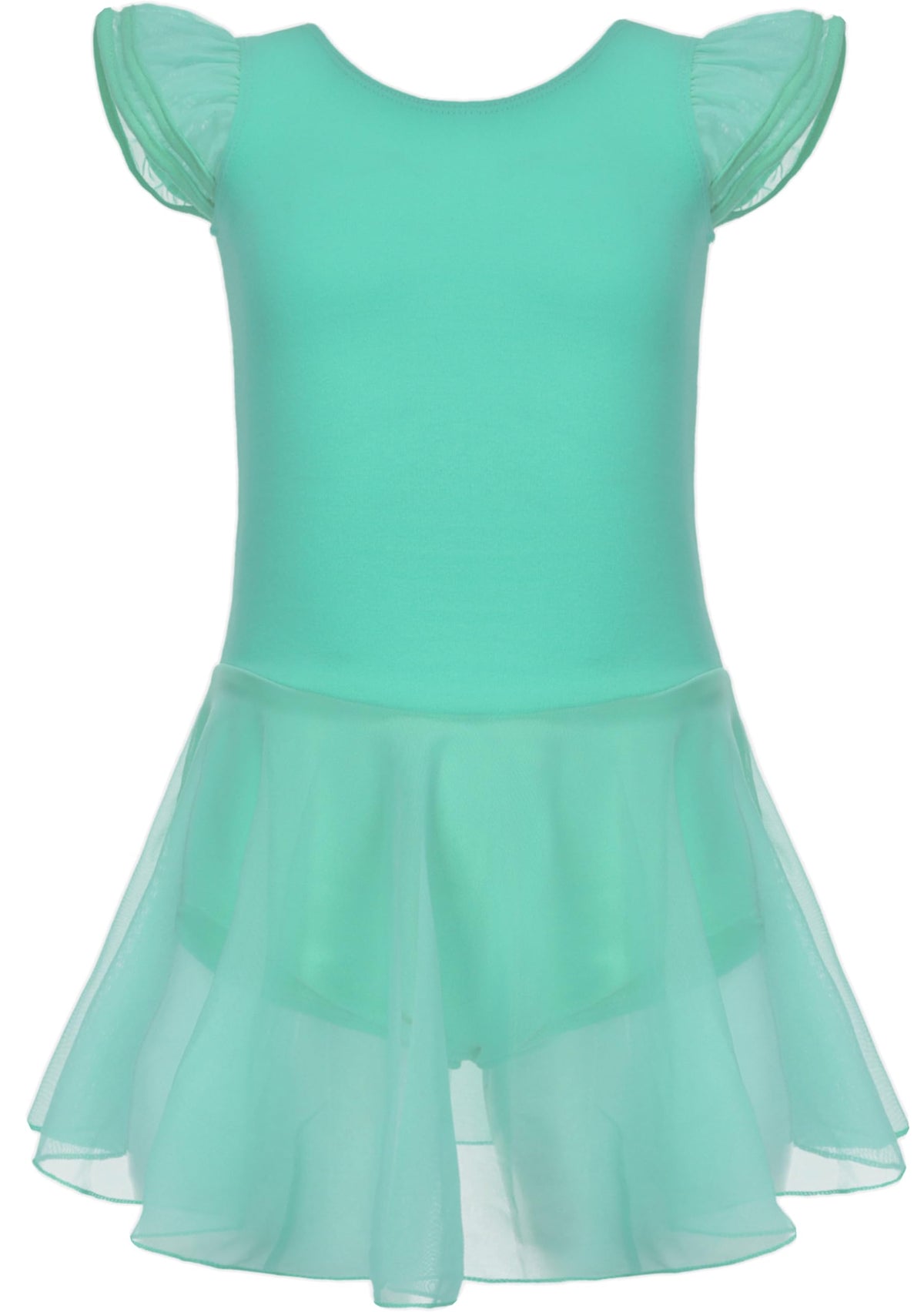 MdnMd Ballet Leotards for Girls Toddler Dance Ballet Leotard with Skirt Ballerina Dresses Tutu Outfits Flutter Sleeve