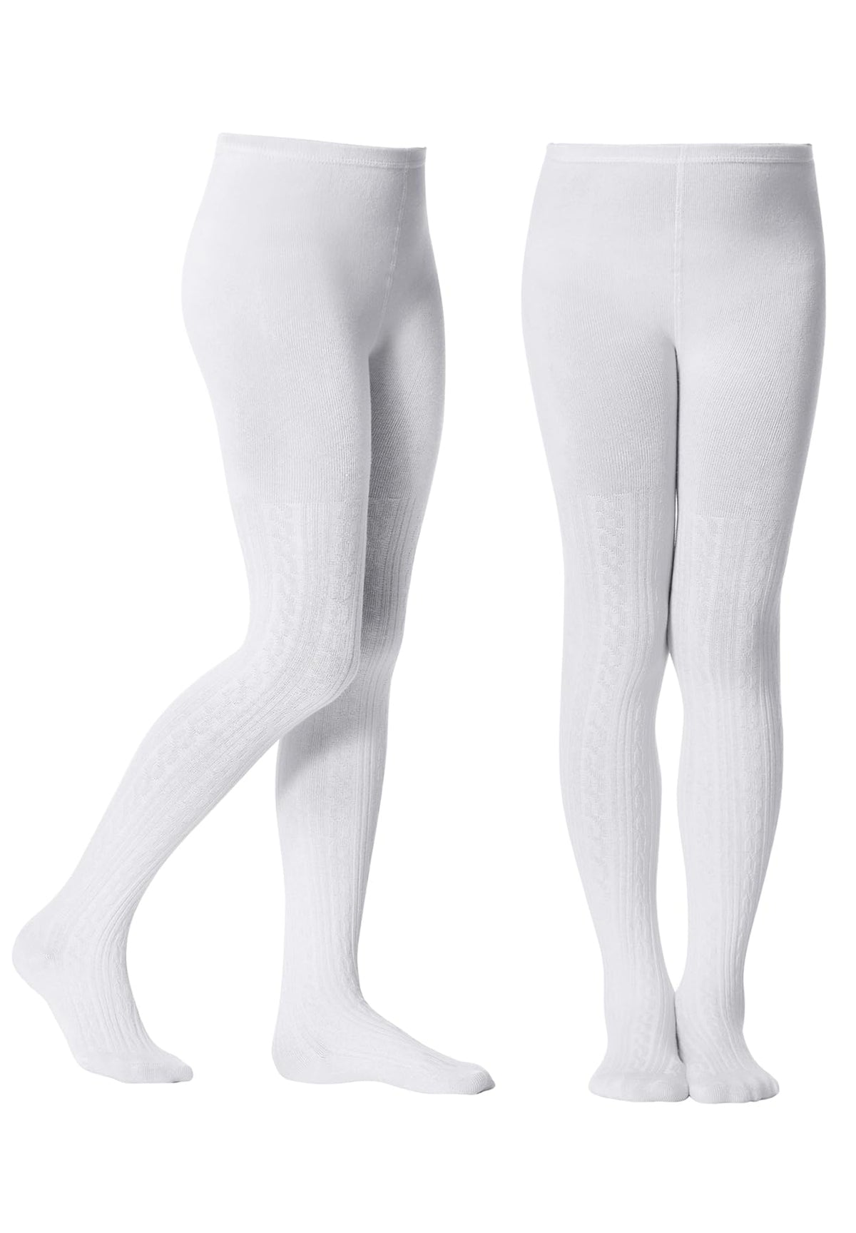 Zando 2 Pack Girls Tights Warm Kids Leggings Uniform Stockings Ages 6-12