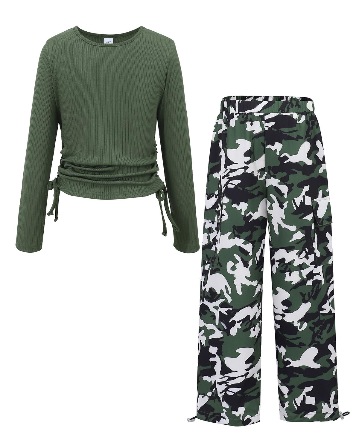 Girls Clothes 2 Piece Fall Winter Cargo Pants Outfits For Teen 5-14